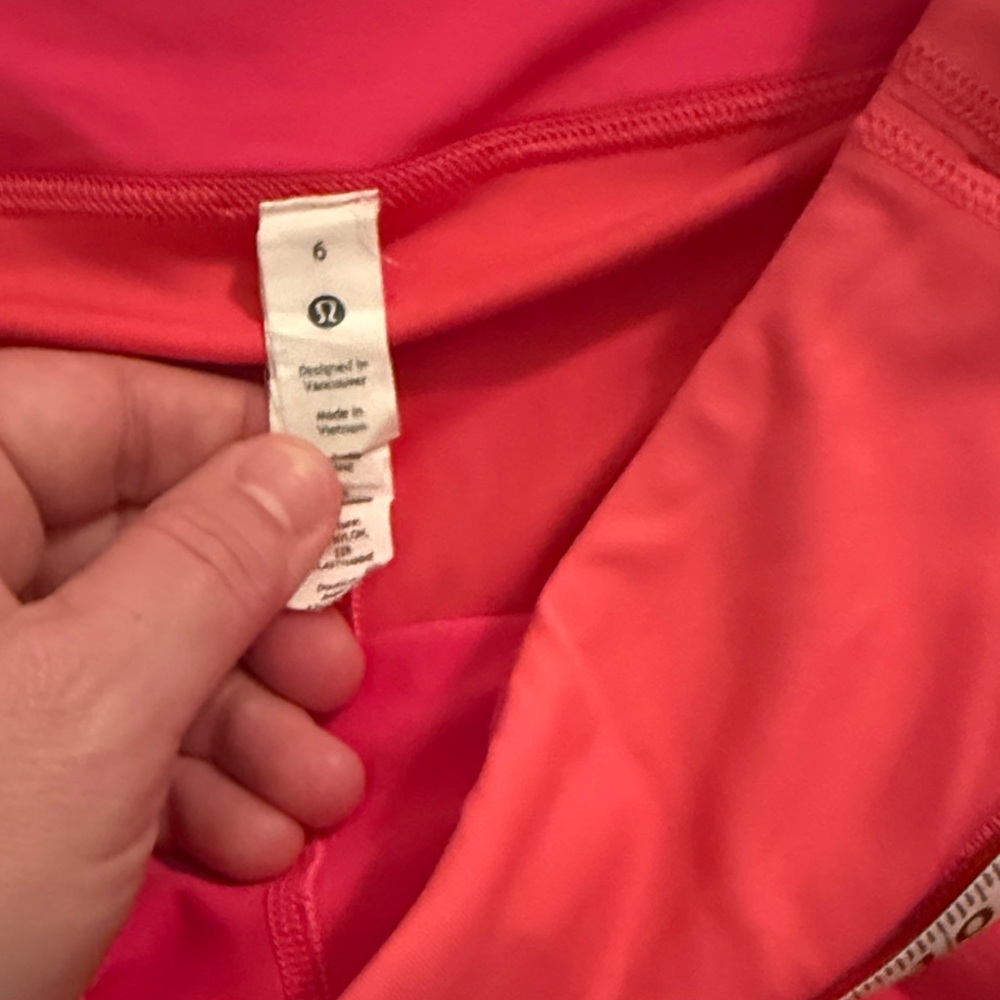 Lululemon Athletica Side Pleat Bright Coral Hot Pink Tennis Skirt - Picture 2 of 7